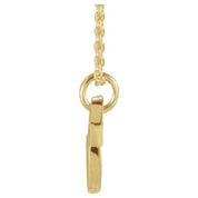 14K Yellow Petite Initial V 16" Necklace