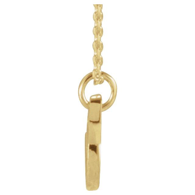 14K Yellow Petite Initial V 16" Necklace