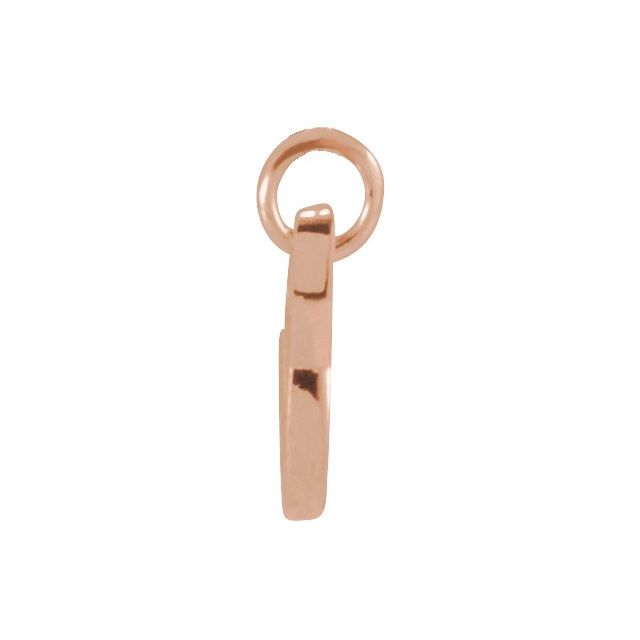14K Rose Petite Initial V Pendant