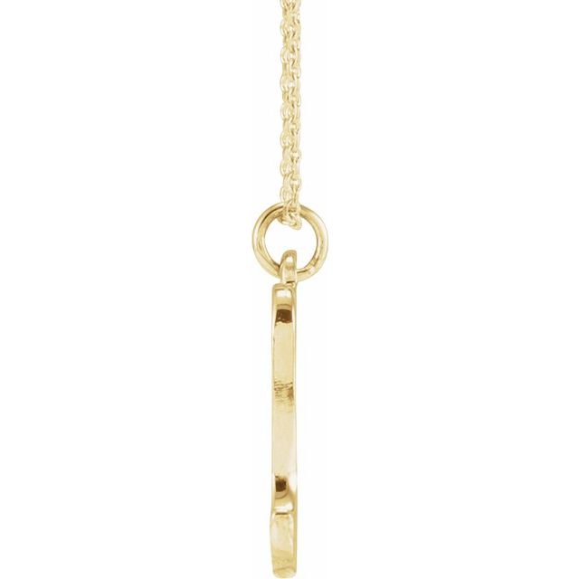 14K Yellow Petite Initial D 16" Necklace