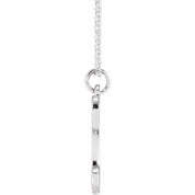 14K White Petite Initial D 16" Necklace