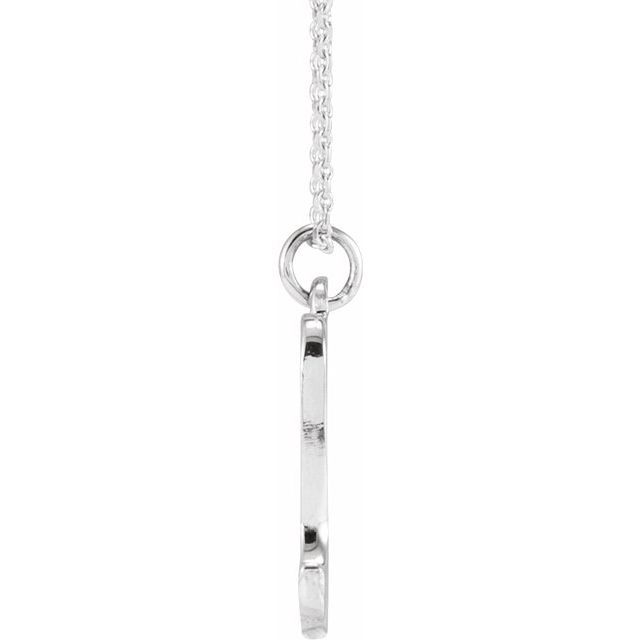 14K White Petite Initial D 16" Necklace