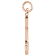 14K Rose Petite Initial D Pendant