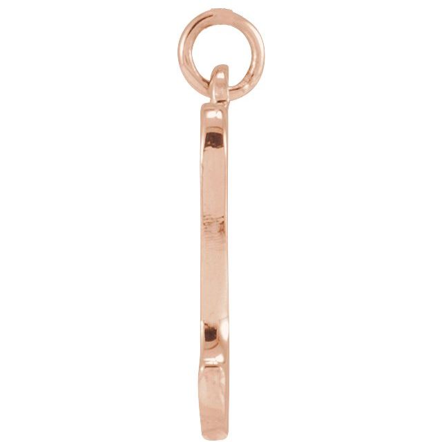 14K Rose Petite Initial D Pendant