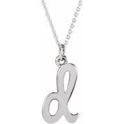 14K White Petite Initial D 16" Necklace