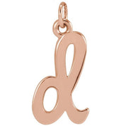 14K Rose Petite Initial D Pendant