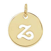 14K Yellow Script Initial Z Pendant