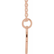 14K Rose Script Initial T 16-18" Necklace