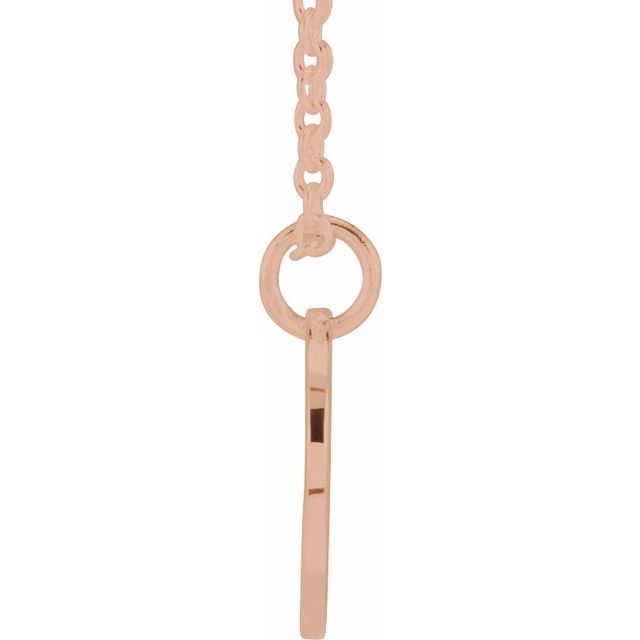 14K Rose Script Initial T 16-18" Necklace
