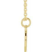 14K Yellow Script Initial T 16-18" Necklace