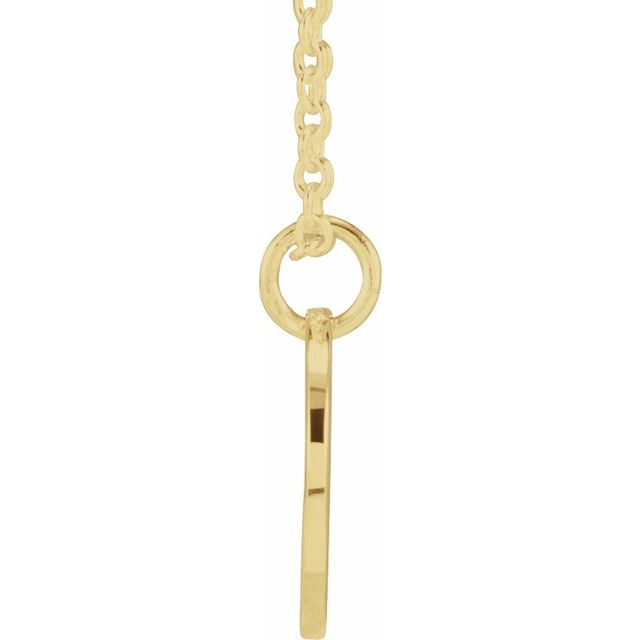 14K Yellow Script Initial T 16-18" Necklace