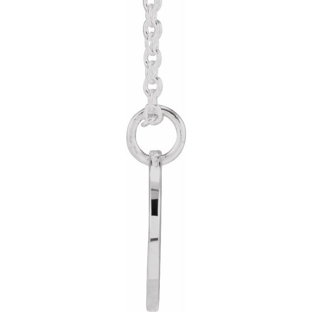 Sterling Silver Script Initial T 16-18" Necklace