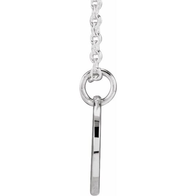 Sterling Silver Script Initial Q 16-18" Necklace