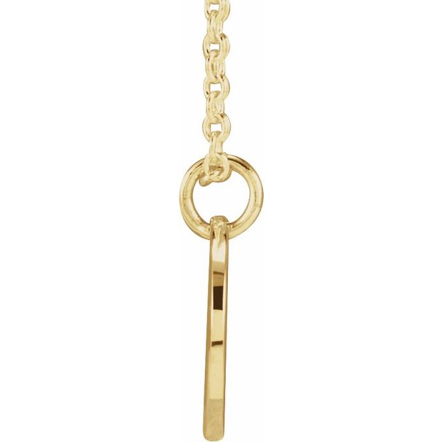 14K Yellow Script Initial Q 16-18" Necklace