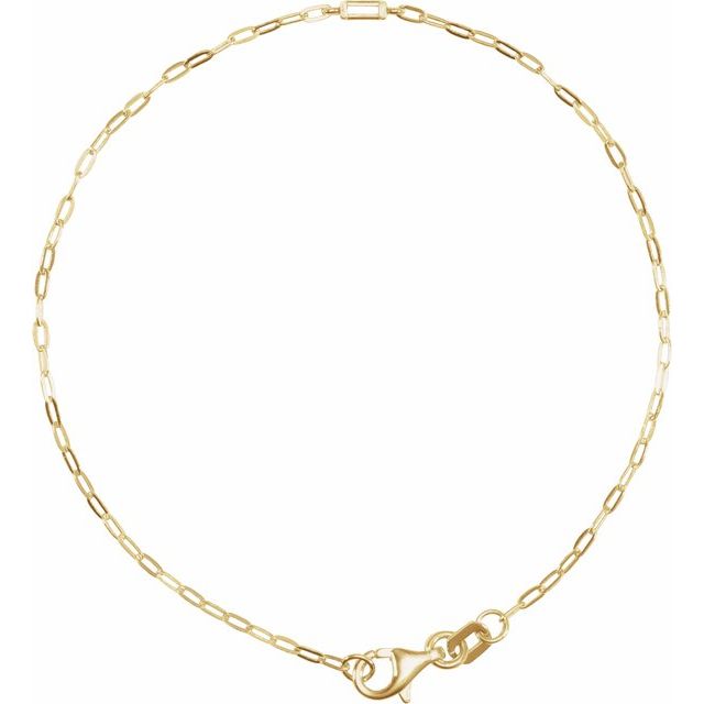 14K Yellow .06 CT Natural Diamond 7" Bracelet