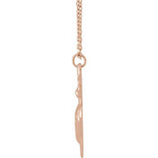 14K Rose Heart & Dagger 16-18" Neckalce