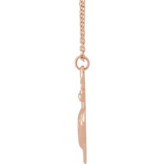 14K Rose Heart & Dagger 16-18" Neckalce