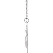 Sterling Silver Heart & Dagger 16-18" Neckalce