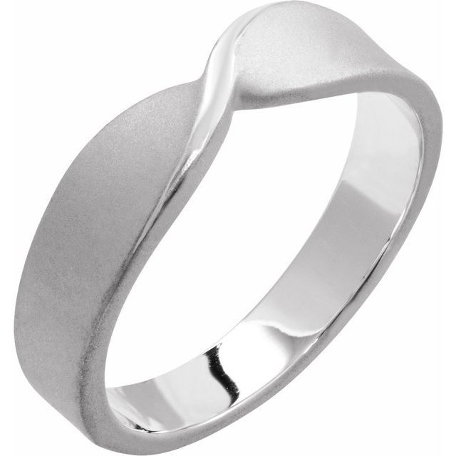 Platinum 5 mm Stackable Twisted Ring