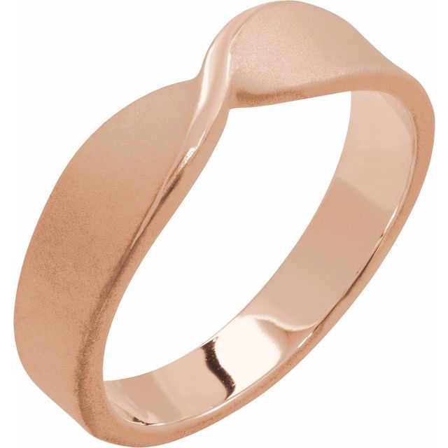 14K Rose 5 mm Stackable Twisted Ring