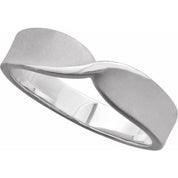 Platinum 5 mm Stackable Twisted Ring
