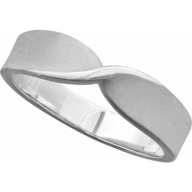 Platinum 5 mm Stackable Twisted Ring