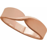 14K Rose 5 mm Stackable Twisted Ring