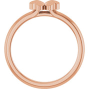 14K Rose Four-Leaf Clover Stackable Ring