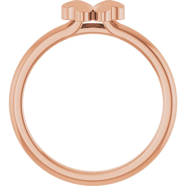 14K Rose Four-Leaf Clover Stackable Ring