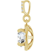 14K Yellow 1 1/8 CTW Lab-Grown Diamond Halo-Style Pendant
