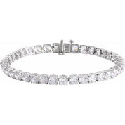 14K White 12 CTW Lab-Grown Diamond Line 7" Bracelet