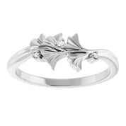 Platinum .015 CTW Natural Diamond Floral Ring
