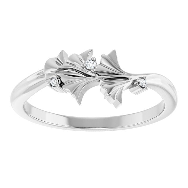 Platinum .015 CTW Natural Diamond Floral Ring
