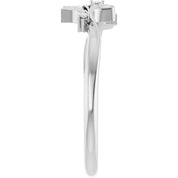 Sterling Silver .015 CTW Natural Diamond Floral Ring