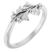 Platinum .015 CTW Natural Diamond Floral Ring