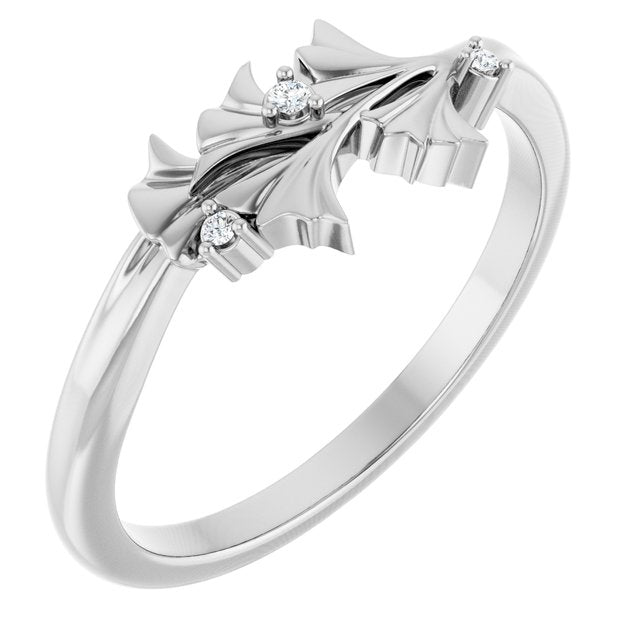 Platinum .015 CTW Natural Diamond Floral Ring