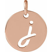 14K Rose Script Initial J Pendant