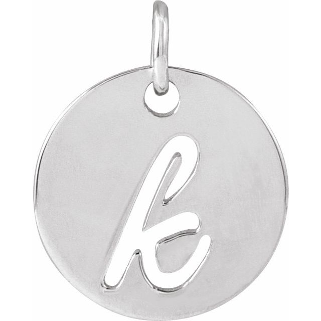 Sterling Silver Script Initial K Pendant