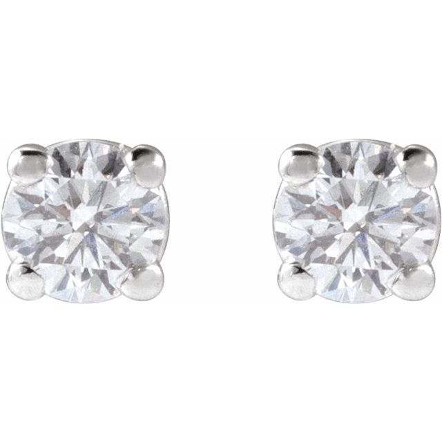 14K White 1/5 CTW Lab-Grown Dimaond Stud Earrings