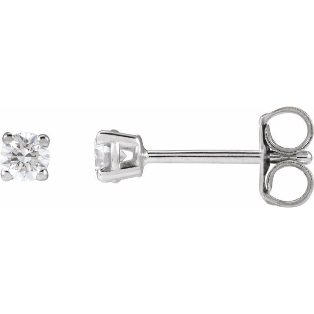14K White 1/5 CTW Lab-Grown Dimaond Stud Earrings