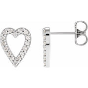 Sterling Silver 1/5 CTW Natural Diamond Heart Earrings
