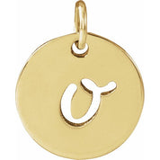 14K Yellow Script Initial O Pendant
