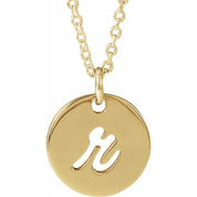 14K Yellow Script Initial R 16-18" Necklace