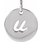 Sterling Silver Script Initial U Pendant