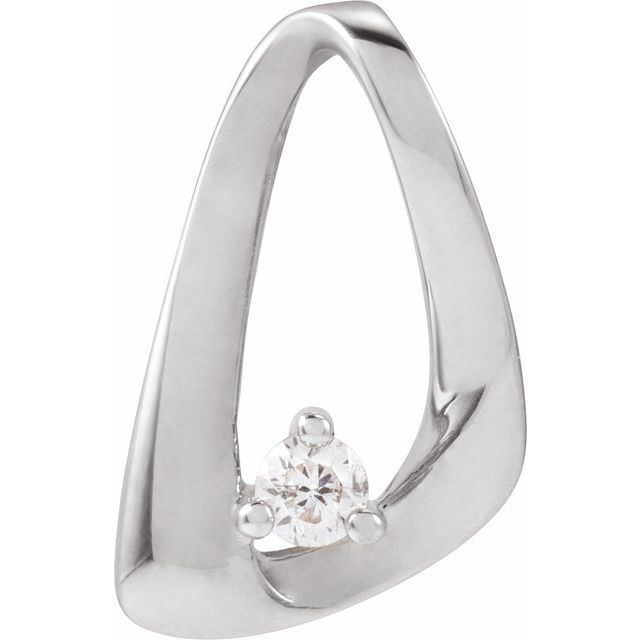 14K White .05 CTW Natural Diamond Freeform Pendant