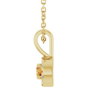 14K Yellow 3 mm Natural Citrine & .03 CTW Natural Diamond 16-18" Necklace