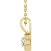 14K Yellow 3 mm Natural White Sapphire & .03 CTW Natural Diamond 16-18" Necklace