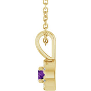 14K Yellow 3 mm Natural Amethyst & .03 CTW Natural Diamond 16-18" Necklace
