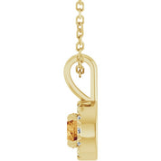 14K Yellow 4 mm Natural Citrine & .05 CTW Natural Diamond 16-18" Necklace