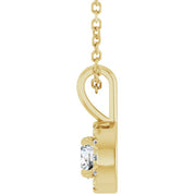 14K Yellow 4 mm Natural White Sapphire & .05 CTW Natural Diamond 16-18" Necklace